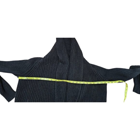 Vince Oversize Shawl Collar Soft Plush WoolBlend Rib Knit Cardigan Black XS $465 - Picture 11 of 15
